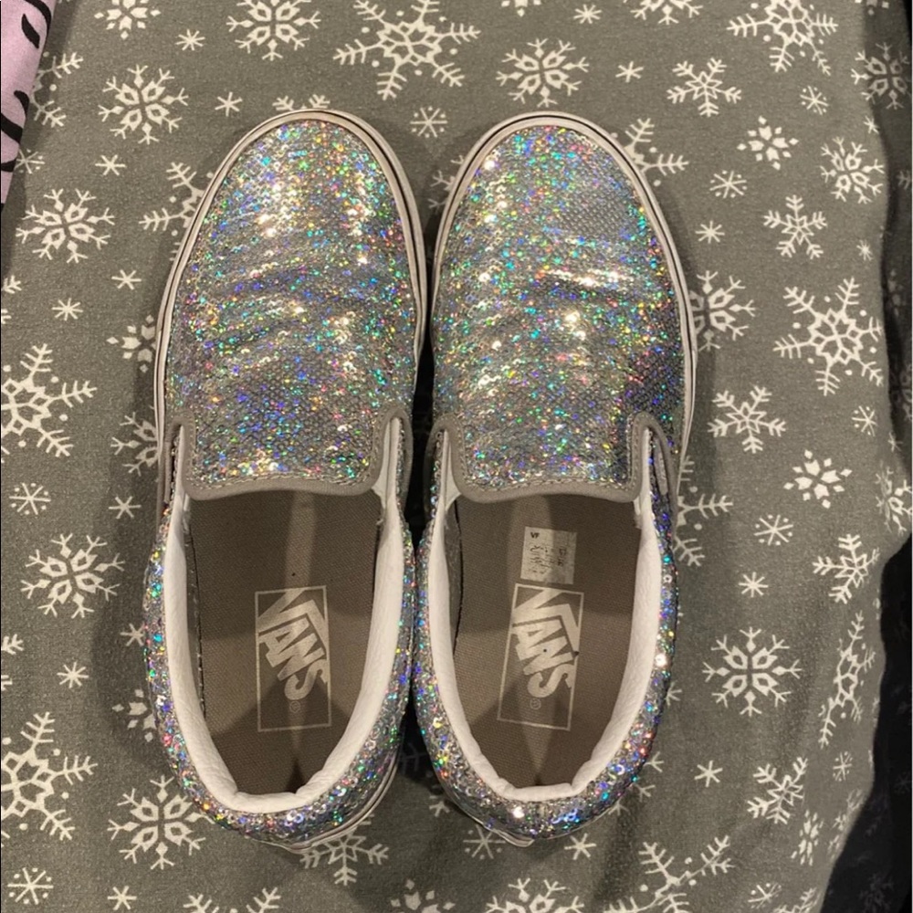 Silver sequin vans